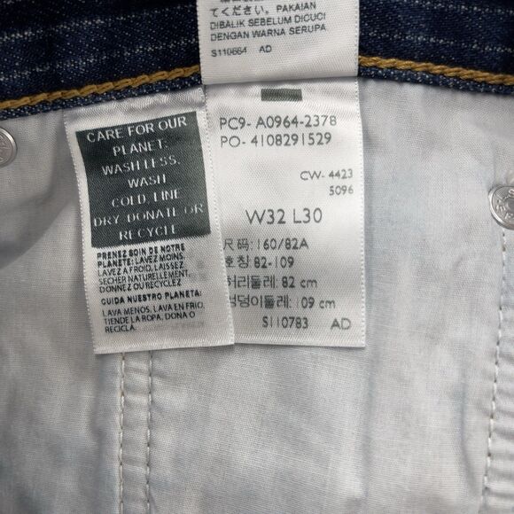 Levi's Low Pro Jeans Women's 32x30 Blue Pinstriped Straight Leg Mid Rise Relaxed - Picture 5 of 11